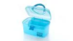 DK Storage Organizer First Multipurpose Jewellery Plastic Rectangular Storage Box with Layers/Shelves/Tray (Blue Color, Standard)