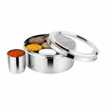 Prabha Stainless Steel Jumbo Spice Box See Through Lid, Large Spice Container Glasses, Unbreakable, Decorated Designed, Hard & Long Durable Life, Best for Home & Kitchen, 1 Year Warranty