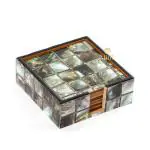 DULI Set of 6 Enamel Coated MDF Coasters 10x10cm (MOP Checkered)