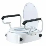 Entros Premium Commode Toilet Seat Raiser Elevator with Lift Padded Armrests & 3 Adjustable Heights - SC7060H