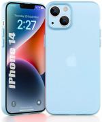 Enflamo Paper Soft Silicon Ultra Slim Back Cover Case for iPhone 14 | with Camera Protection (Sierra Blue)
