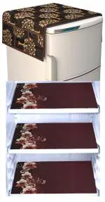 XMBUG || Fridge cover combo set of 4 peices 1 fridge top cover & 3 mats