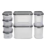 KOLORR Modular Plastic Containers Set For Kitchen Storage Combo, Set Of 8 (500ml x 4 / 1100ml x 2 / 2700ml x 2) | Dry Food Organizer | Air Tight Grocery Jar/Container | Food Grade | Transparent