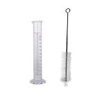 ABGIL Borosilicate Glass Measuring Cylinder Graduated 250ml With Compatible Cleaning Brush