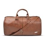 Goblin Zapper Vegan Leather Duffle Bag 31.75 L Stylish & Spacious, Adjustable Shoulder Strap, Weekender Premium Travel, Gym Bag Suitable for Men and Women (Brown)