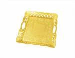 GLORIOUS PARIS 2 GOLD TRAY Home hotel restaurant wedding party table decorative square gold plate food tea coffee serving tray novelty dry fruit make up kit storage & flower decorative tray return gift tray