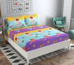 Mafatlals Cotton Blend Double Bedsheet For Kids With 2 Pillow Cover