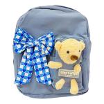 G.FIDEL Kid's School Backpack Handbag Cute Teddy Bag and ribbon (Size- 40X34 cm),grey
