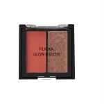 Flicka Glow N Blow Blusher & Highliter Reddish Pink/Metallic Brass,contour palette | face and cheeks blusher palette -Shade 02 ( Extra Ordinary) for Face Makeup, Chemical & Paraben Free 3.2gm