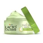 Lacto Calamine Night Gel with Green Tea, Niacinamide & Glycolic acid for overnight hydration & moisturisation. Suitable for Oily and Acne prone skin. No Parabens, No Sulphates - 50g