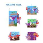 Baby Moo Ocean Tail Early Children Sensory Development Interactive 3D Cloth Book With Rustle Paper - Multicolour
