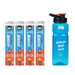 MuscleBlaze Fuel One Sports Hydr8 (Lemon, 20 Effervescent Tablets Each, Pack of 4) with Sipper, 500 ml (Combo Pack)