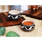 Jimkia Ceramic Chutney Bowl| Sauce Bowl ( Small Handi, Grey & Black Color, Set Of 2) Premium Lead-Free Hand-made Chutney Bowl Ideal for Serving Chutney, Salsa, Dips, Pickles, Sugar, Mayonnaise, Ketchup Ceramic Sauce Bowl (Grey, Pack of 2)