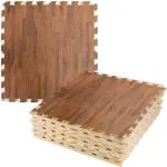 Chekido Interlocking Printed Wood Floor Eva Foam Mats Wood Grain Tiles for Home Office Playroom Bedroom(60 * 60cm)