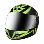 O2 Max Pro Full Face Helmet with Scratch Resistant Visor, Cross Ventilation & Matte Finish Graphics for Men’s Bike Motorcycle Scooty Riding (Lemon Green, M)