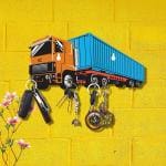 Webelkart Premium HD UV Printed Retro Truck Shaped Keys Wooden Key Holder (12 Inch x 6.00 Inch, Wood, Multicolor)- 6 Hooks