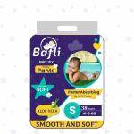 BAFLI Baby Diaper Pants (Size-S, 4 to 8 Kgs) - Double Layer Leakage Protection, Fast Absorbing, Anti-Rash Blanket Diaper, Cottony Soft High Absorb Technology for Newborns(S - 32)