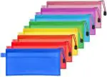 Shining Zon Pencil Pouch Zippers for Office for Girls & Boys, Waterproof Pen Case for School Stationary, Birthday Gift for Kids, Multi-Utility Canvas Pouch (Assorted Colours, Pack of 2)