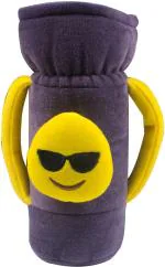 Ole Baby Grey Emoji Face Velvet Milk Feeding Bottle Cover With Handle 16X10X6.5 cm
