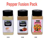 J J Crunch N Munch Pepper Fusion Pack of 450gm (Black pepper + White Pepper + Chat Masala ) | Pack of 3