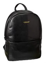 F Gear Electra Black Artificial Leather Laptop Backpack 23 L