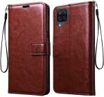Aviaaz Samsung Galaxy F22 Brown Leather Flip Cover