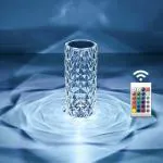 Childgossip Crystal Diamond Table LampColor Changing Touch Control Creative Rose LED Ambient Night Lamp (12 cm, White)