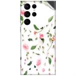 GADGETSWRAP Printed Vinyl Skin Sticker for Samsung Galaxy S22 Ultra - white pink flower