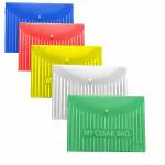SHUBAN Poly-Plastic Snap Button Closure Documents File Folder for School Office -20Pcs Assorted