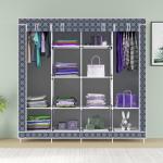 Be modern 4 door 12 shelves Grey Printed Collapsible wardrobe