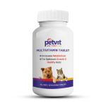 Petvit Multivitamin & Multimineral with 18 Ingredients Supplement for Skin-Coat, Joint, Digestion, Heart & Immunity For Dogs & Cats - 60 Palatable Chewable Tablets | For All Age Group