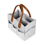 OON Baby Diaper Caddy Felt Grey Nursery Storage Bin and Car Organizer for Diapers and Baby Wipes