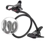 RONIKS Flexible Mobile Table top Stand, Metal Built -for Video, Heavy Duty Foldable Lazy Bracket Clip Mount, Multi Angle Clamp for All Smartphones- (Black)