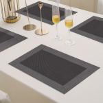 HomeCloud Dark Grey Polyvinyl Chloride Place Mats 45.0 Centimeter 30.0 Centimeter Dark Grey