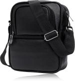 WILDAUK Regular Black Artificial Leather Sling Bag 7 L