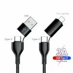TechCraft Fast Charging 4 in 1 Cable with 480 Mbps Data Transfer Speed and 1000+ Bend Test (Black)