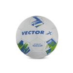 Vector X Street Soccer Ball Rubberised Hand Stitched Football (White-Blue-Green) Size-3