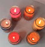 Coku Coku Smokesless Scented Glass Jar Candles With Fragrances For Home Decor Christmas And Diwali Pack Of 6 (Strawberry, Jasmine, Sandalwood, Orange, Rose And Lavender) - 24 Hrs (8 X 8 X 8 Cm)