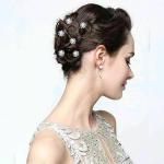 R4A CREATIONS Fancy Silver Bridal Juda Pin Hair Bun Pin Pearl and Stone Studded Juda Pin for Hair Styling for Wedding Flower Design Hair Accessories For Women and Girls. Pack of 12 Pins