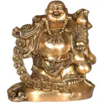 ROYALSTUFFS Laughing Buddha | Buddha of Wealth and Money - Metal Statue - Feng Shui - 26 cm