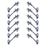 K D ENTERPRISE Silver Aluminum Horse Shape Antique High Durable Wall Curtain Rod Brackets Support Or Clamp For Window And Door (Pack Of 12)