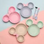 UPKARANWALE fibre dinner set, bowl for kids, eco friendly cutlery, plates for kids return gifts, kids pocket utensil set, kids lunch plate set, Set of 1 Bowl,1 Spoon and 1 Fork (Multicolor)