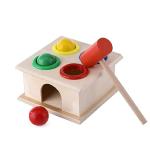 Whinsy Box Case with Wooden Hammer Ball Knock Pounding Bench Dexterity and fine Motor Skills Early Education Toy Set (Hammer Ball) for Infants 2+ Years