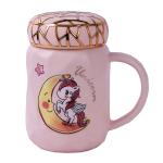 A Vintage Affair Pastel Pink Unicorn Moon Ceramic Mason Jar with Lid 400 ml