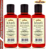 khadi natural herbal Red Onion Shampoo, Herbal Shampoo, Khadi Shampoo, Hair Fall Control, Damage Repair, Deep Conditioning, Nourishment & Moisturization 630ml (Pack of 3)