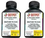 Dotpot TN3320 Toner Powder Bottle for USE in Brother HL-5440D / 5445D / 5450DN / 5470DW / 5470DWT / 6180DW, DCP-8110DN / 8150DN / 8155DN, MFC-8510DW / 8515DN / 8520DN / 8950DW Printers Pack of 2