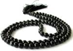 Vridaann Shahinpearlmart Men and Women Stone Black Agate Hakik Mala Necklace