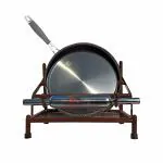 Rollyware Iron Brown Belan and Chakla Stand, Belan Tava Rolling Pin Holder, Heavyweight, Durable Chakla Holder for Kitchen, 4in1 Kitchen Rack