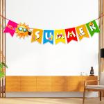 Zyozique Hello Summer Banner with Sunshine Signs, Summer Bunting Banner - Pack Of 1