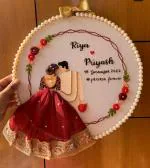 ZIG ZAG Wedding era 3rd Customized Embroidery Hoop Gift for First Love,Anniversary,Marriage,SpacialGift for Couples for Every spacial occason